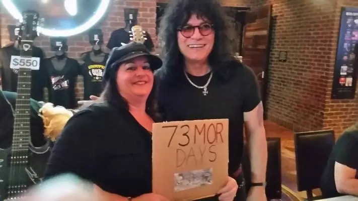 Cindy with Paul Shortino after Raiding the Rock Vault